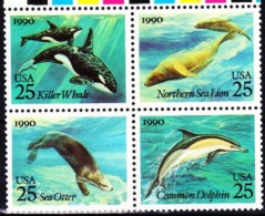 ETATS UNIS  Faune Marine,  Mammifères Marins Yvert N° 1917/20 ** MNH - Dolphins