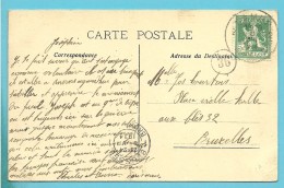 110 Op Kaart Met Stempel NAMUR / NAMEN Op 08/08/1914 Naar BRUXELLES 08/08/14 (Offensief W.O.I.) - Zona Non Occupata