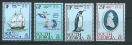 South Georgia 1979 Captain Cook Explorer Set 4 MNH  Bird Ship - Südgeorgien