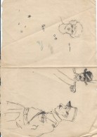 Dessin D´amateur/Crayon//L RACLET/Non Encadré/Esquisses De Caricatures/ Militaires/Vers 1930    GRAV156 - Tekeningen