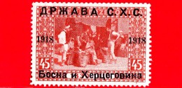 Nuovo - SERBIA - CROAZIA - SLOVENIA - 1918 - Emissione Per La Bosnia-Erzegovina - Bazaar A Sarajevo - 45 - Unused Stamps