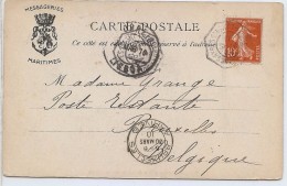 CTN35/2 -  BORDEAUX A BUENOS AIRES MARS 1910 ESCALE A LISBOA - Maritime Post