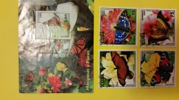 Serie Completa MARIPOSAS Y FLORES 2003 CUBA Incluye Hoja Filatelica - Collezioni & Lotti