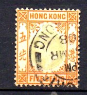 T465 - HONG KONG , Gibbons N. 80 Usato . Fil Multicorona CA - Gebruikt