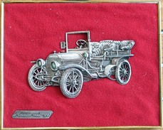 Cadre Doré Avec Voiture Miniature En étain Sur Velours Rouge: Mercedes Modèle 1903 - Tin