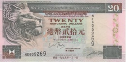 (B0131) HONG KONG, 1999. 20 Dollars. P-201d. AUNC (AU) - / XF+ - Hongkong