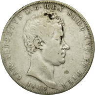 Monnaie, États Italiens, SARDINIA, Carlo Alberto, 5 Lire, 1844, Genoa, TB+ - Sonstige & Ohne Zuordnung
