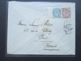 Frankreich / China 1906 Mixed Franking. Marke Mit Zwischensteg. Brief Mit Siegel!! Peking Chine. Selten / RAR - Storia Postale
