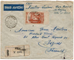 Cote D'Ivoire Ivory Coast Lettre Recommandée Abidjan 1941 20 Francs Seul Cover - Brieven En Documenten