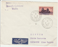 Nouméa à Wallis 1957 - 1er Vol -  Calédonie - Ertsflug Inaugural Flight - Lettre - Covers & Documents