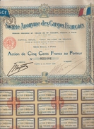 ACTION TITRE DE 500 FRANCS N°033401 - S.A DES CARGOS FRANCAIS 12/02/1920 - A - C