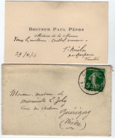 VP5441 - CDV - Carte De Visite & Enveloppe - Docteur Paul PENON Médecin De La Marine à SAINT NICOLAS ( Finistère) - Other & Unclassified