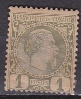 Monaco 1885 Roi Charles I 1 C Brunolive Y&T 1 Neuf Avec Charniere - Nuevos