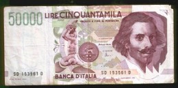 BANCONOTA DA 50.000 LIRE - Bernini II Tipo - Anno 1992 - 50000 Liras