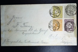 Nederland  Postwaardestuk Met Mengfrankering  Nr 32+33 + 34 Treinstempels Amsterdam - Antwerpen 1895 - Cartas & Documentos