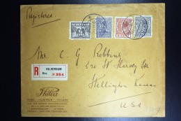 Nederland Aangetekende Enveloppe Hilversum Wellington USA Met O.m. R23 + R33 + R52 Mengfrankering - Brieven En Documenten