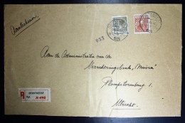 Nederland Aangetekende Enveloppe Oestgeest Naar Utrecht NVPH 178 + 189 Dubbelfrankering - Lettres & Documents