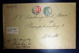 Nederland Aangetekende Enveloppe Den Haag Naar Utrecht NVPH 173 + 192 Mengfrankering - Cartas & Documentos