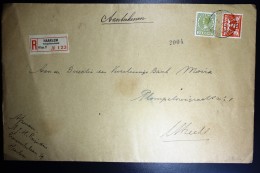 Nederland Aangetekende Enveloppe Haarlem Naar Utrecht NVPH 173 + 192 Mengfrankering - Cartas & Documentos
