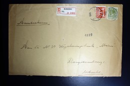 Nederland Aangetekende Enveloppe Nijmegen Naar Utrecht NVPH 173 + 192 Mengfrankering - Cartas & Documentos