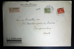 Nederland Aangetekende Enveloppe Den Haag Naar Utrecht NVPH 173 + 192 Mengfrankering - Lettres & Documents