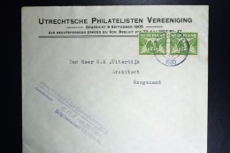 Nederland  Brief Met Paartje NVPH  R 38  Utrechtse Philatelisten Vereeniging 1930 - Lettres & Documents