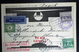 Nederland  Kaart Eerste Postvlucht Naar Zagreb Met R37 Via Berlijn En Wenen, Incl. Retour - Lettres & Documents