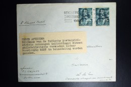 Nederland Brief 1945terug Afzender, Blijkens Van De Indische Postadministratie Ontvangen Inlichtingen.. Niet In Behandel - Brieven En Documenten