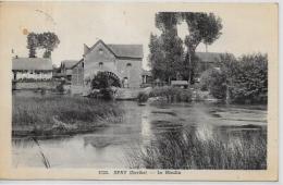 CPA Moulin à Eau Roue à Aube Circulé SPAY Sarthe - Molinos De Agua