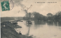 ( CPA 95 )  MÉRY-SUR-OISE  /  L'Oise Vue Du Pont - - Mery Sur Oise