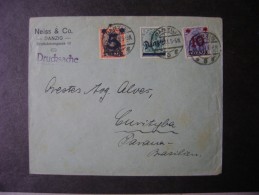 Danzig - LETTER SENT TO CURITIBA (BRAZIL), AS - Lettres & Documents