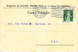 PERFORE SUR CARTE - MAISON " DROGUERIE DU LION-D'OR,PASCAL FILS - LAUSANNE - 1914- - Perforés