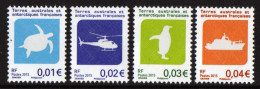 T.A.A.F. // F.S.A.T. 2015 - Emblèmes Des TAAF, Tortue, Héllicopter, Manchot Et Bateau  - 4 Val Neufs // Mnh Rares - Unused Stamps