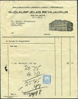 1936 Iceland Mjolkurfjelag Reykjavikur Department Store Receipt, Reykjavik Ram Revenue Fiscal - Covers & Documents