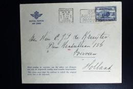 Australia: KLM Line UIVER Return Flight From  Mac Robertson Air Race Overveen Holland - Lettres & Documents