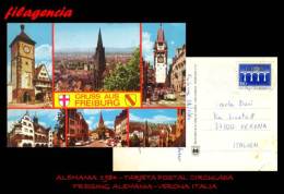 EUROPA. ALEMANIA. ENTEROS POSTALES. TARJETA POSTAL CIRCULADA 1984. FREISING. ALEMANIA-VERONA. ITALIA - Sonstige & Ohne Zuordnung