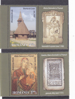 # 186  WOOD CHURCH, NICULA MONOSTERY, MARIA WITH CHILD, 2012 , MNH**,  STAMPS+LABELS, ROMANIA - Ungebraucht