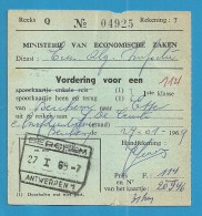 BERCHEM / ANTWERPEN 1 Op "Vordering Voor Een Spoorkaartje / Bulletin De Réquisition Pour Un Billet De Chemin De Fer" - Altri & Non Classificati