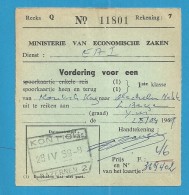 KONTICH-KAZERNE 2 Op "Vordering Voor Een Spoorkaartje / Bulletin De Réquisition Pour Un Billet De Chemin De Fer" - Altri & Non Classificati