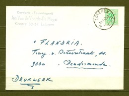 Brief Van Lokeren Naar Dendermonde - 1977-1985 Figure On Lion