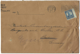 STATI UNITI - UNITED STATES - USA - US - 1927 - Big Fragment - 5c - Perfin - ET C - Viaggiata Da New York Per Bochum,... - Perforés