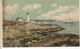 Portland Light , Entrance Portland Harbor , Maine , Phare , Sailing Ship - Portland
