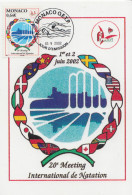 Carte  Maximum  1er  Jour  MONACO   20éme  Meeting  International  De  NATATION   2002 - Zwemmen