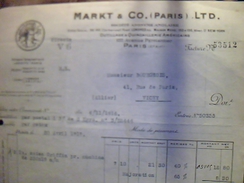 Vieux Papiers Facture Outillage Et Quincaillerie Americains Markt Et Co Paris Av Parmentier Annee 1966 - United States