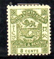 T618 - BORNEO DEL NORD 1888 , Gibbons N. 43   Linguellato * - North Borneo (...-1963)