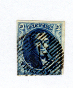 20c Avec Filigranne Encadré Léopold 1er, Médaillon, 4 Ø (4 Marges Une Effleurée), Cote 70 €, - 1849-1850 Medallones (3/5)