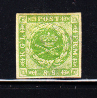 Denmark MH Scott #5 8s Royal Emblems - Unused Stamps