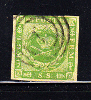 Denmark Used Scott #5 8s Royal Emblems  Cancel: 3-ring '1' - Oblitérés