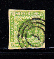 Denmark Used Scott #5 8s Royal Emblems  Cancel: 3-ring '1' - Oblitérés