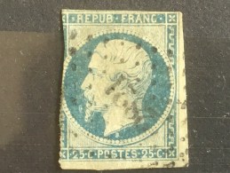 FRANCE  YT 10. Oblitération Petits Chiffres SAUJON (Charente-Maritime 17)1852. - 1852 Luis-Napoléon